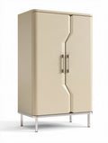 Metal storage cabinet with two doors beige color 80 x 40 x 150cm