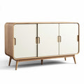 Wooden sideboard with three cabinets and white doors 150 x 45 x 80cm