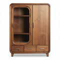 Wooden cabinet with two doors three drawers and interior shelving 80 x 40 x 120cm